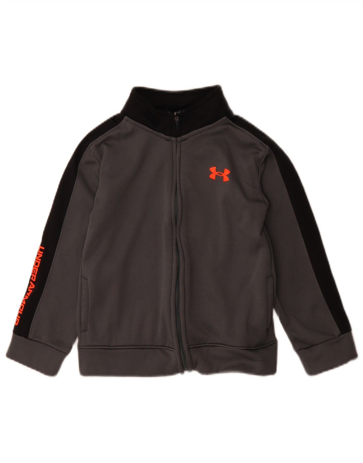 Chłopięca bluza dresowa Under Armour z grafiką, 5-6 lat, szara, z blokami kolorów