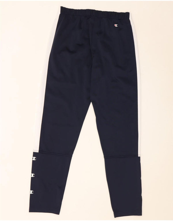 Champion Mens Graphic Tracksuit Trousers Small Navy Blue Colourblock