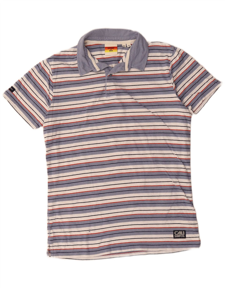 Męska koszulka polo Superdry, bawełniana w średnie niebieskie paski