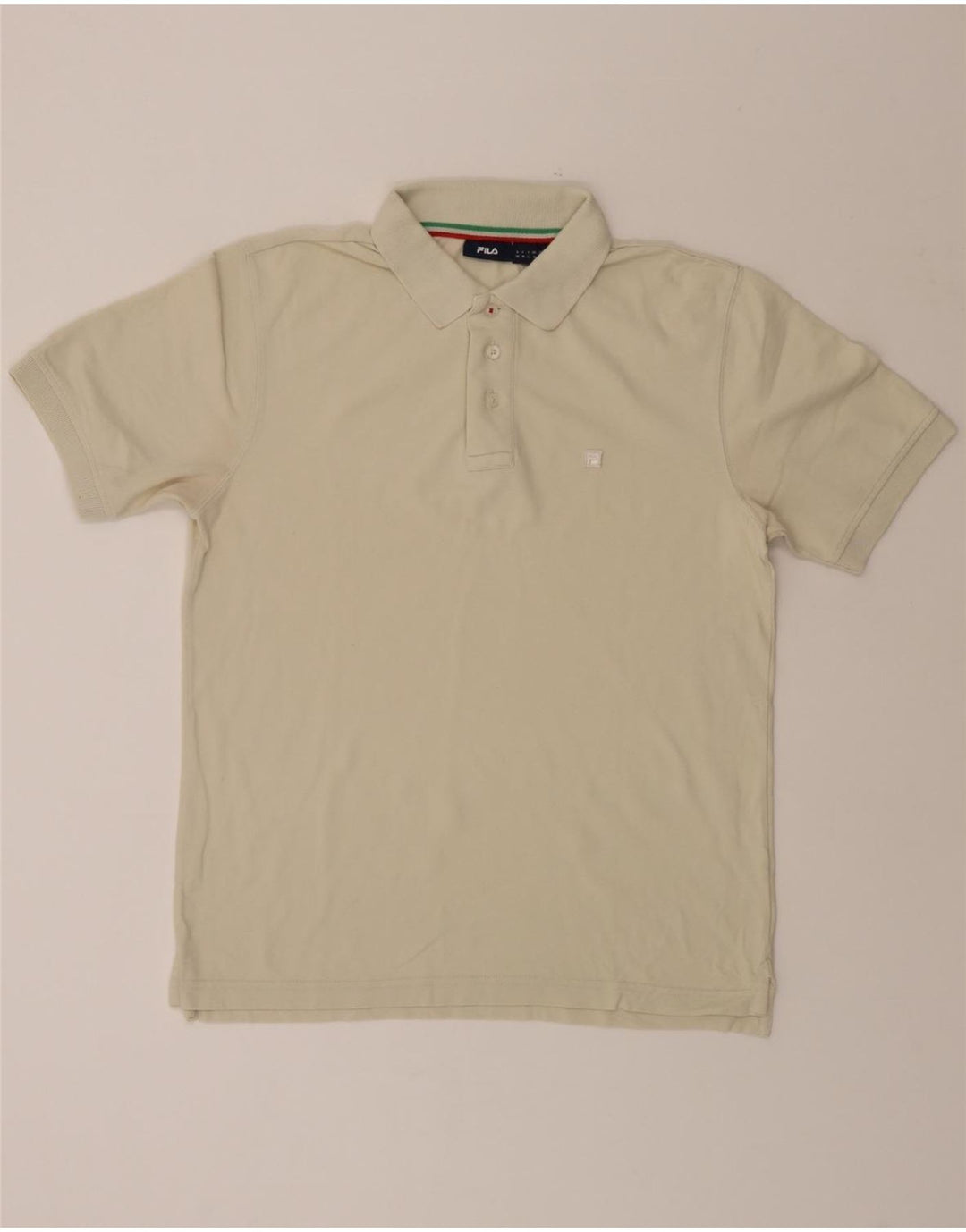FILA Mens Polo Shirt Medium White Vintage Fila and Second-Hand Fila from Messina Hembry 