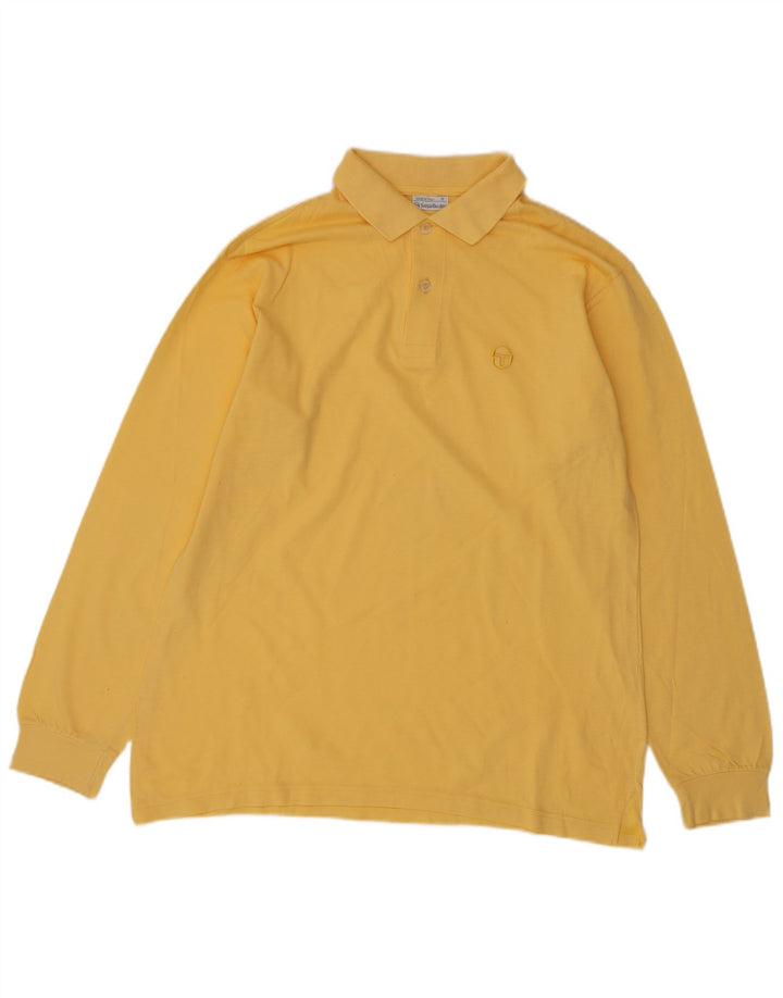 Męska koszulka polo z długim rękawem Sergio Tacchini, duża, żółta