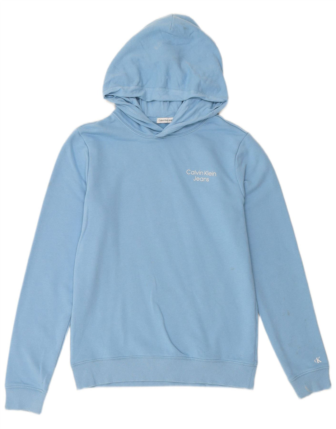 CALVIN KLEIN JEANS Chłopięcy sweter z kapturem 15-16 lat, niebieski, bawełniany