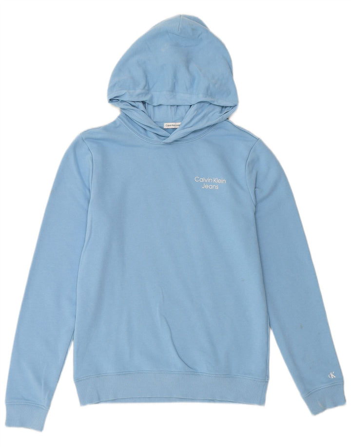 CALVIN KLEIN JEANS Chłopięcy sweter z kapturem 15-16 lat, niebieski, bawełniany