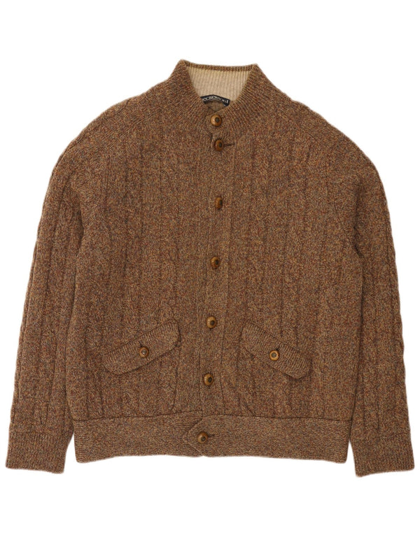 Jeckerson Mens Cardigan Sweater Large Brown