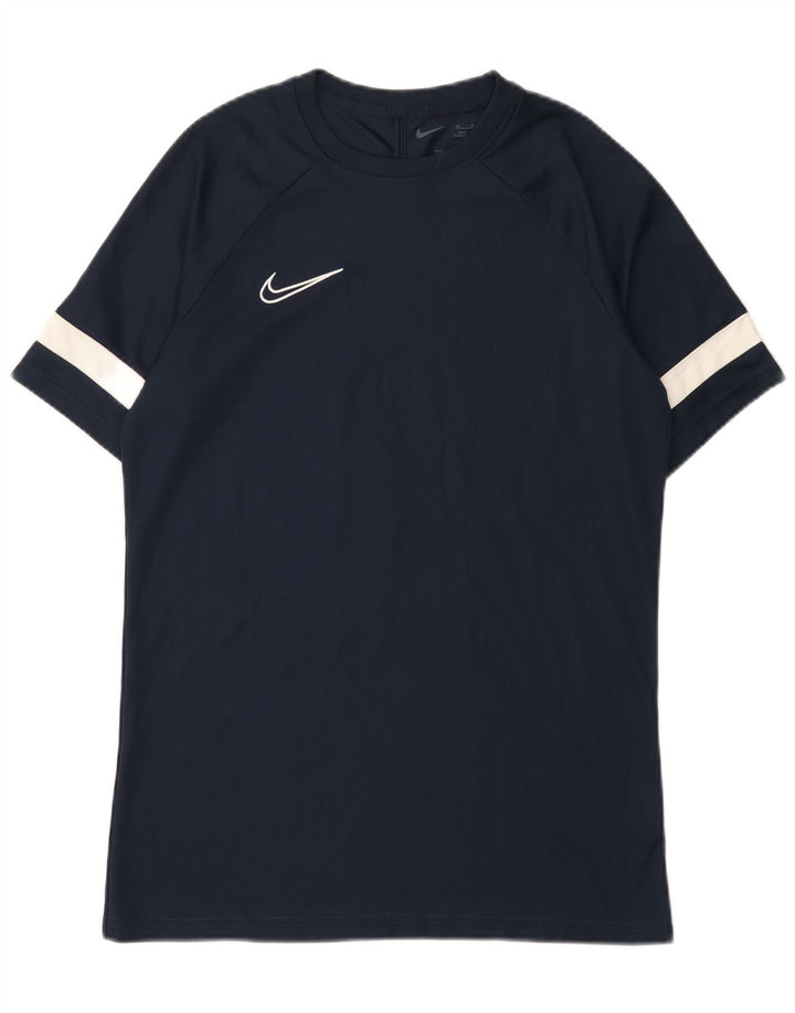 Męska koszulka Nike Dri Fit Top, średni granatowy poliester z blokami kolorów