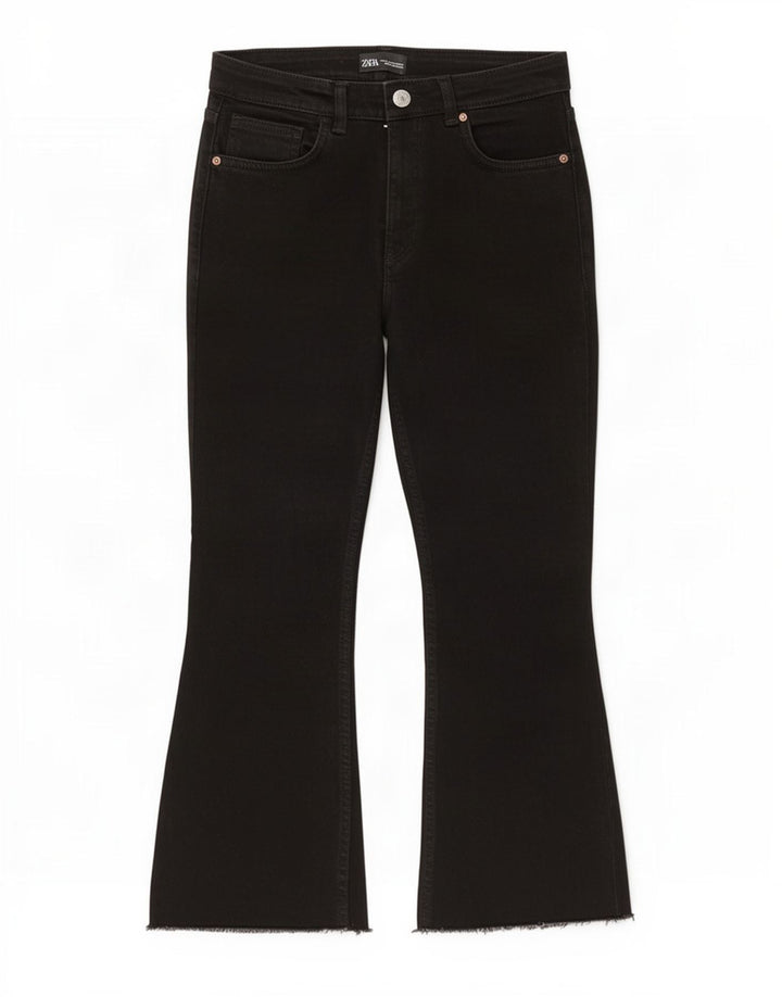 Jeansy damskie Zara Crop Bootcut EU 40 Medium W30 L25 Czarne