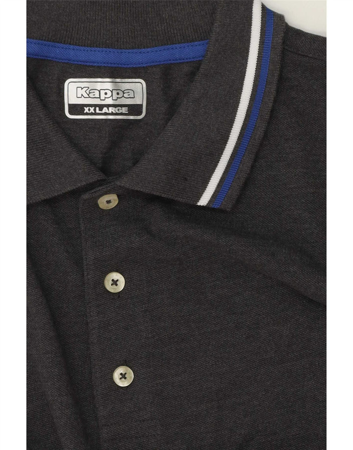Męska koszulka polo Kappa 2XL w szare paski