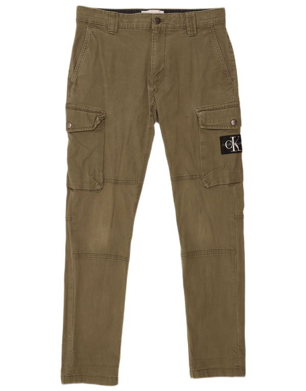Męskie spodnie cargo CALVIN KLEIN W29 L29, bawełna khaki