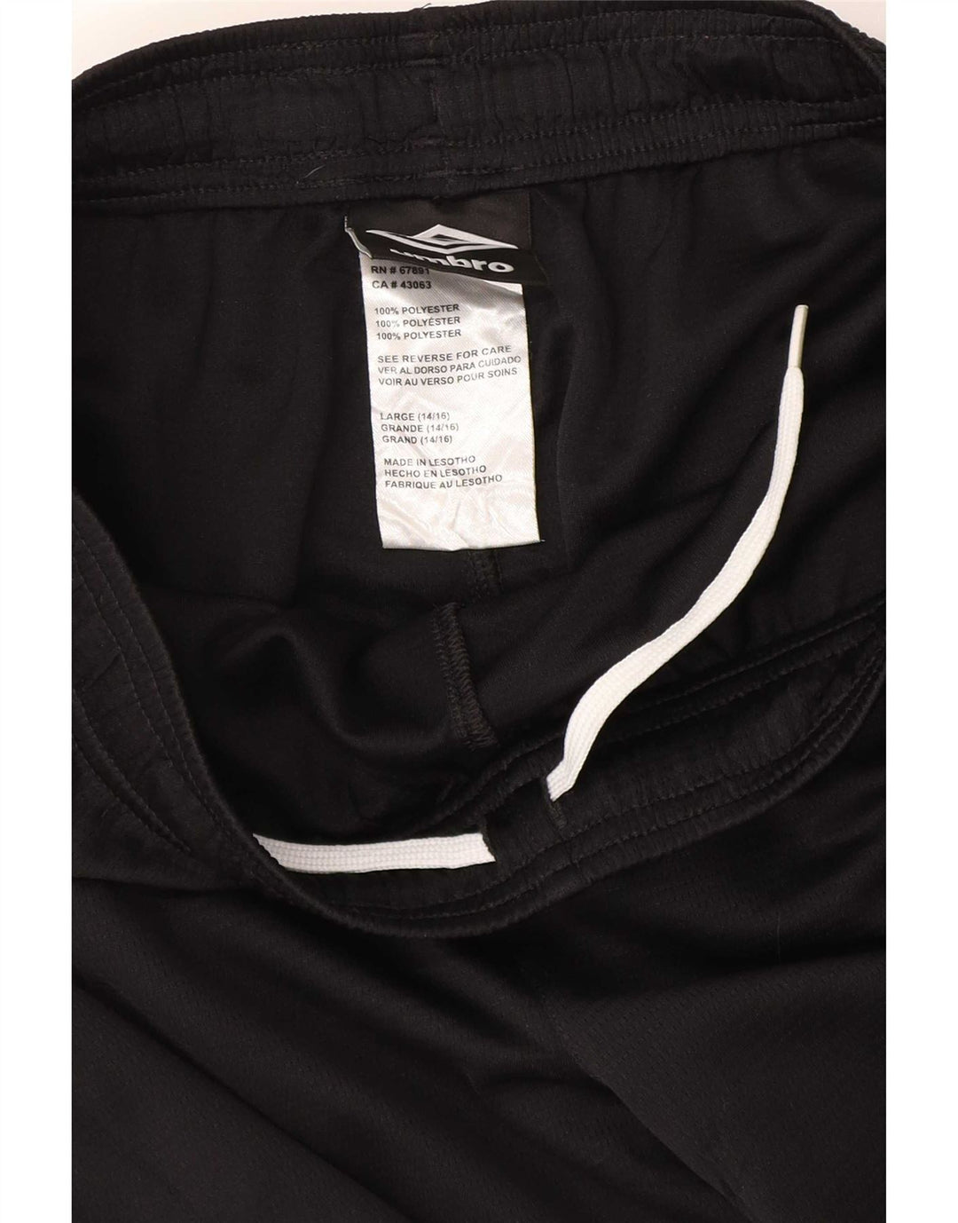 Męskie spodenki sportowe Umbro, duże, czarne, poliestrowe