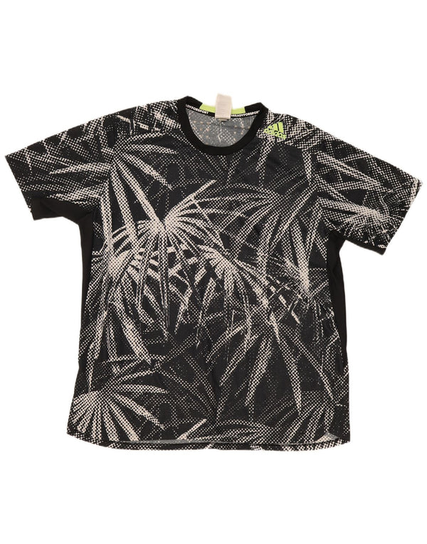 Adidas Męska koszulka Top 2XL Czarny kwiatowy poliester