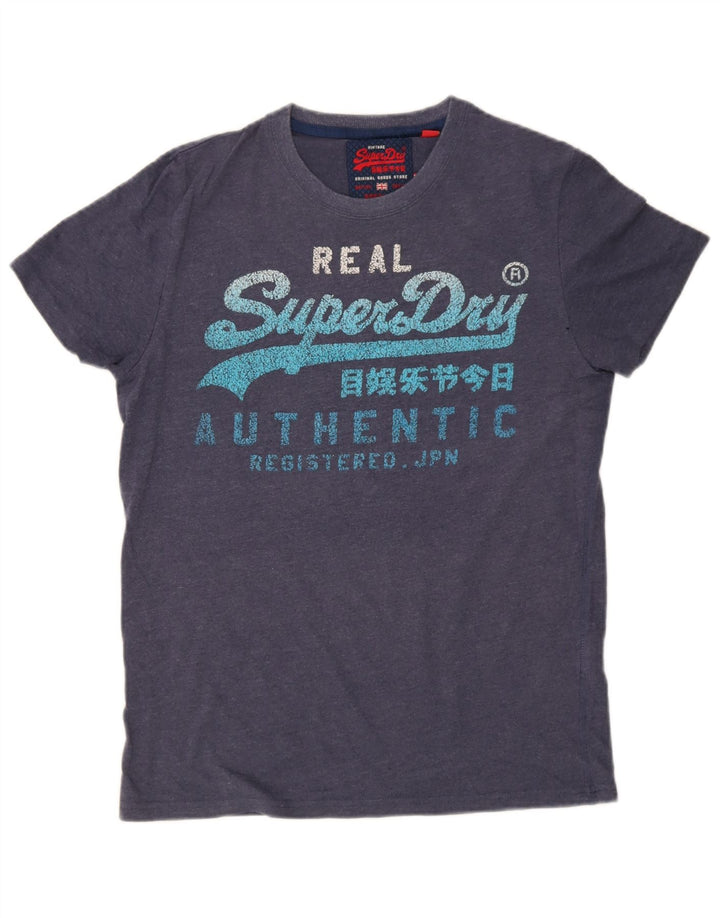 Męski T-shirt z grafiką Superdry, średni, granatowy, bawełniany