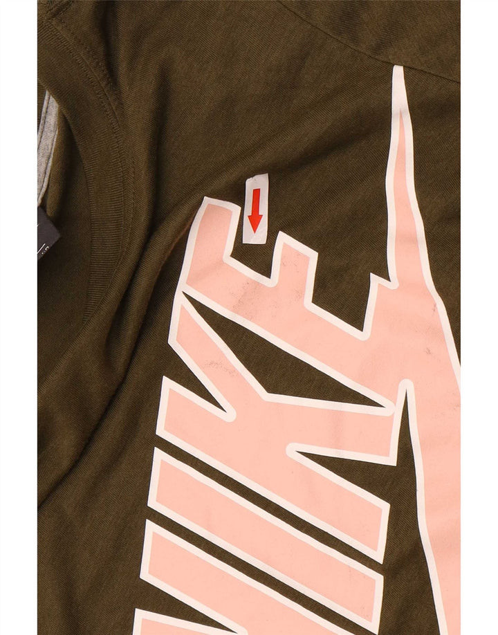 Damska koszulka z grafiką Nike Top UK 10, mała, khaki, poliester