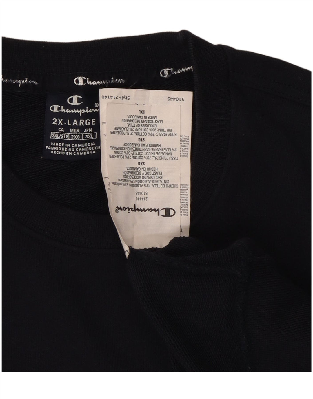 Męska bluza z grafiką CHAMPION 2XL, granatowa, bawełniana