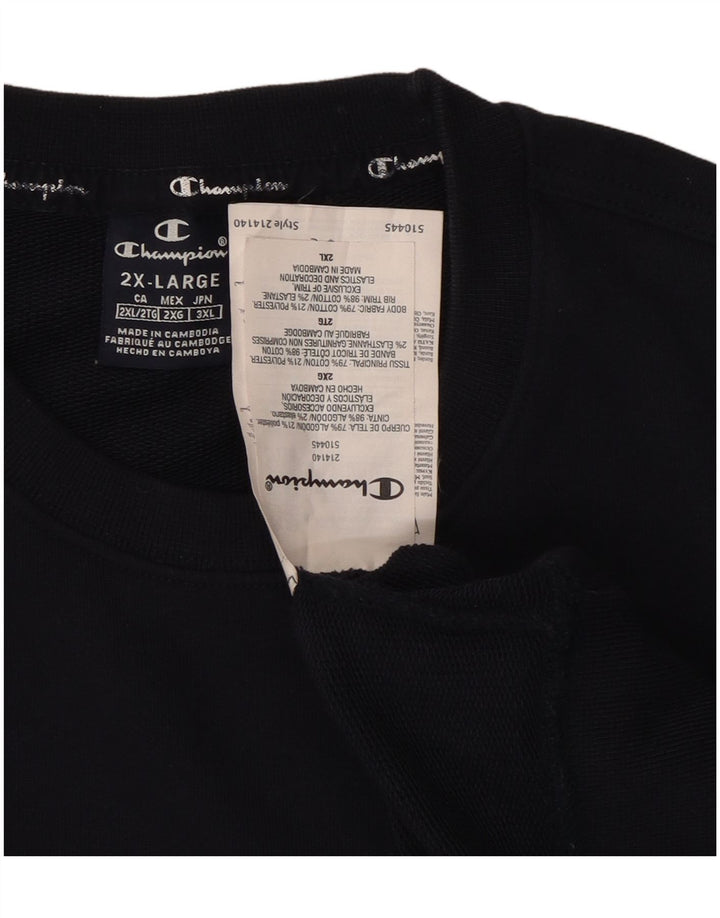 Męska bluza z grafiką CHAMPION 2XL, granatowa, bawełniana