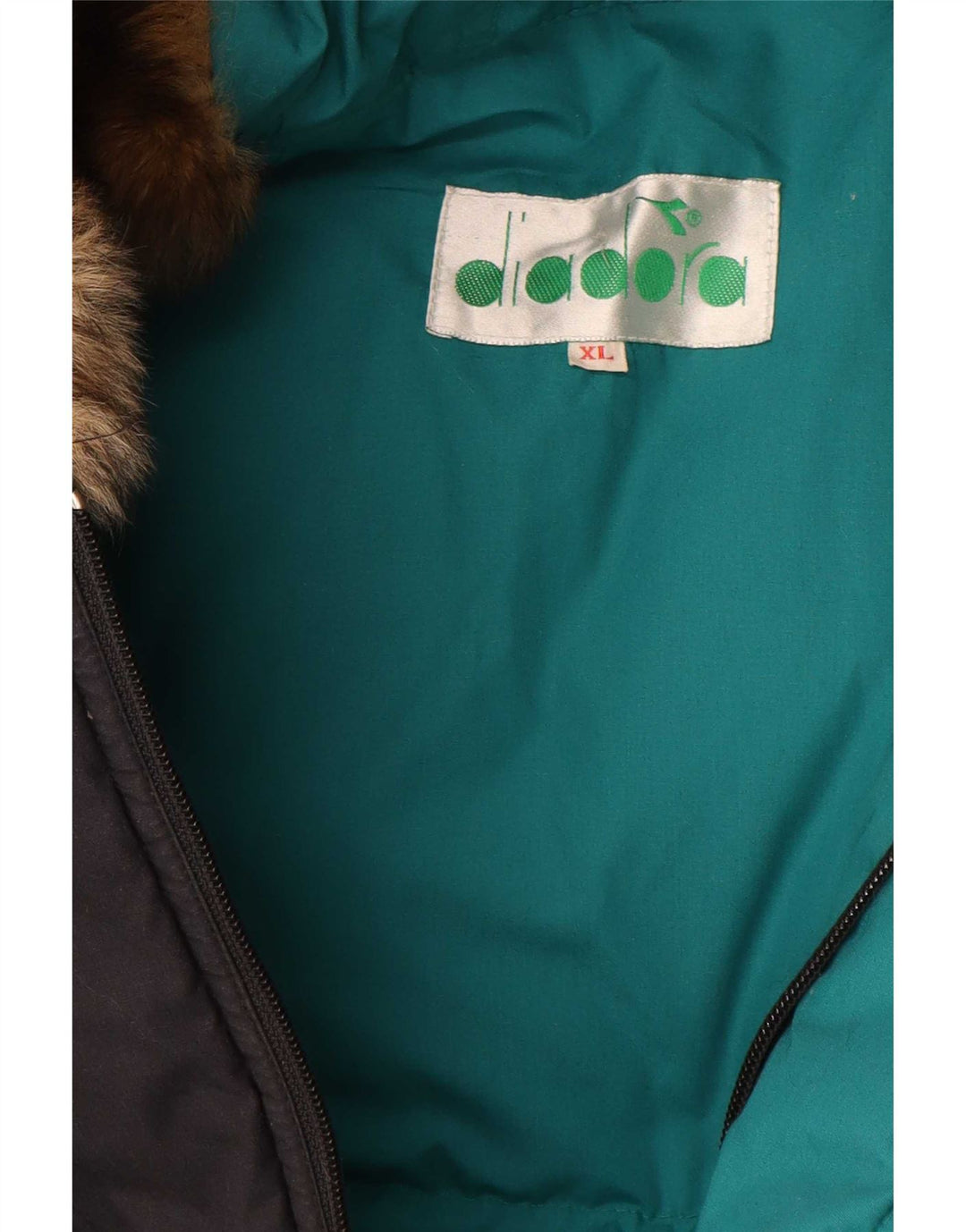 Męska ocieplana kurtka z kapturem Diadora UK 42 XL, czarny poliester