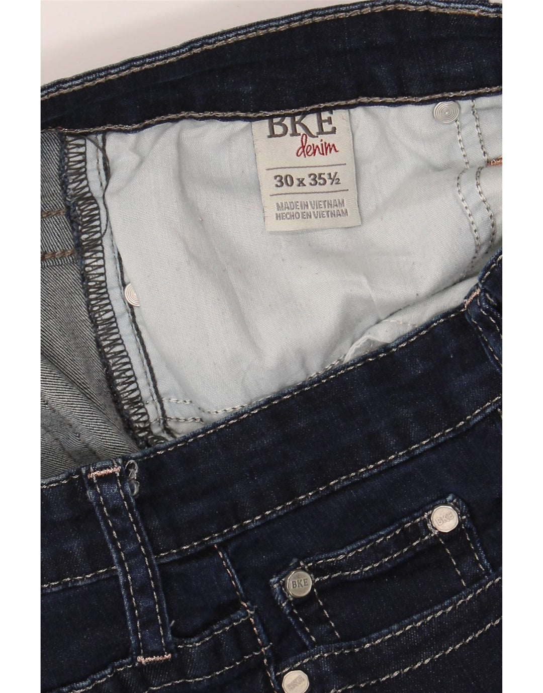 BKE Womens Bootcut Jeans XL W30 L35.5 Navy Blue Cotton Vintage BKE and Second-Hand BKE from Messina Hembry 