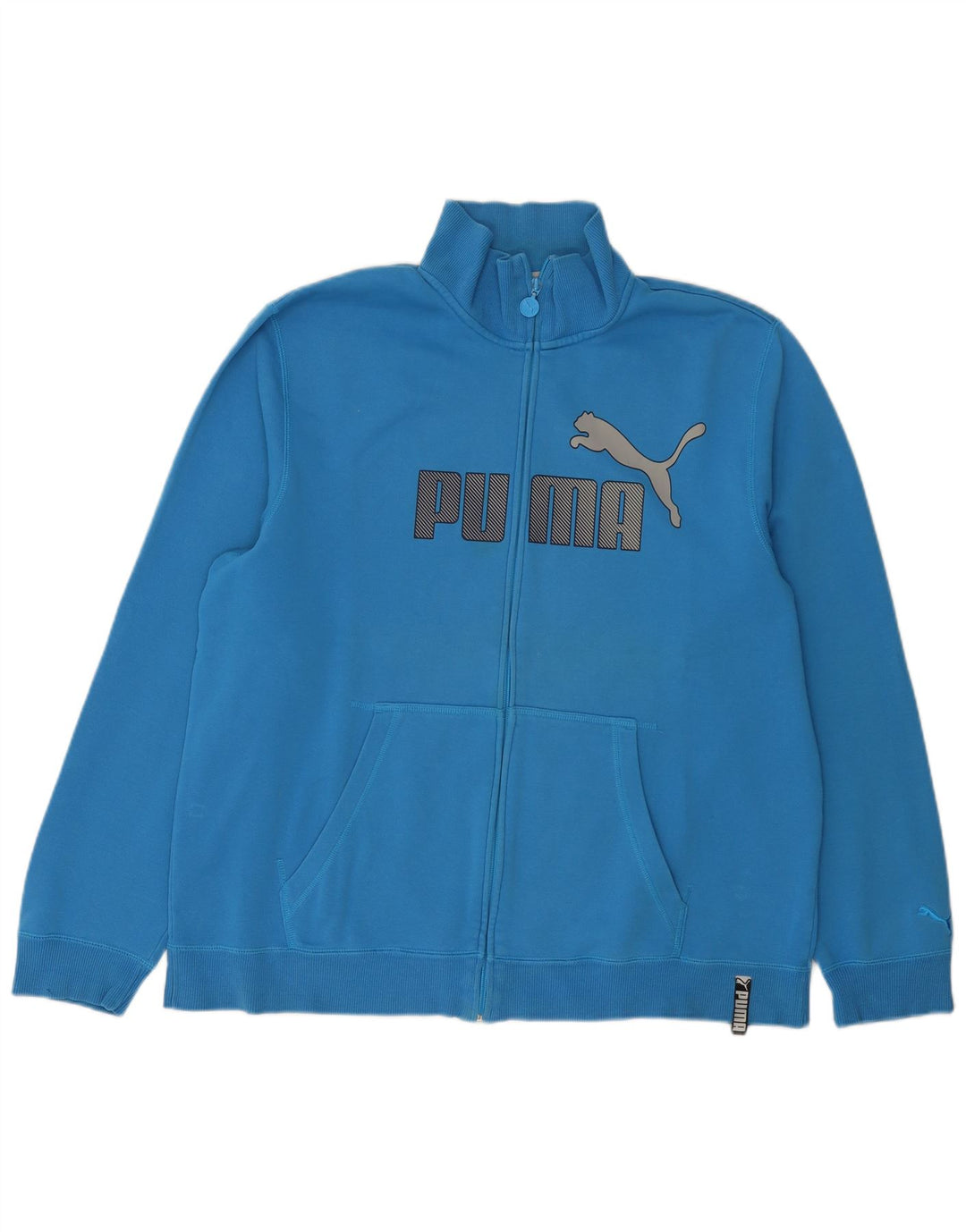 Męska kurtka dresowa Puma z grafiką XL, niebieska, bawełniana