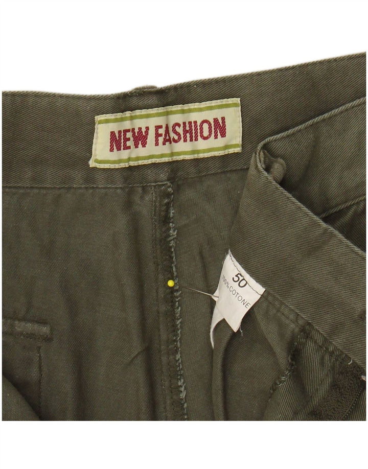 Damskie spodenki chino w stylu vintage W28, średnia bawełna khaki