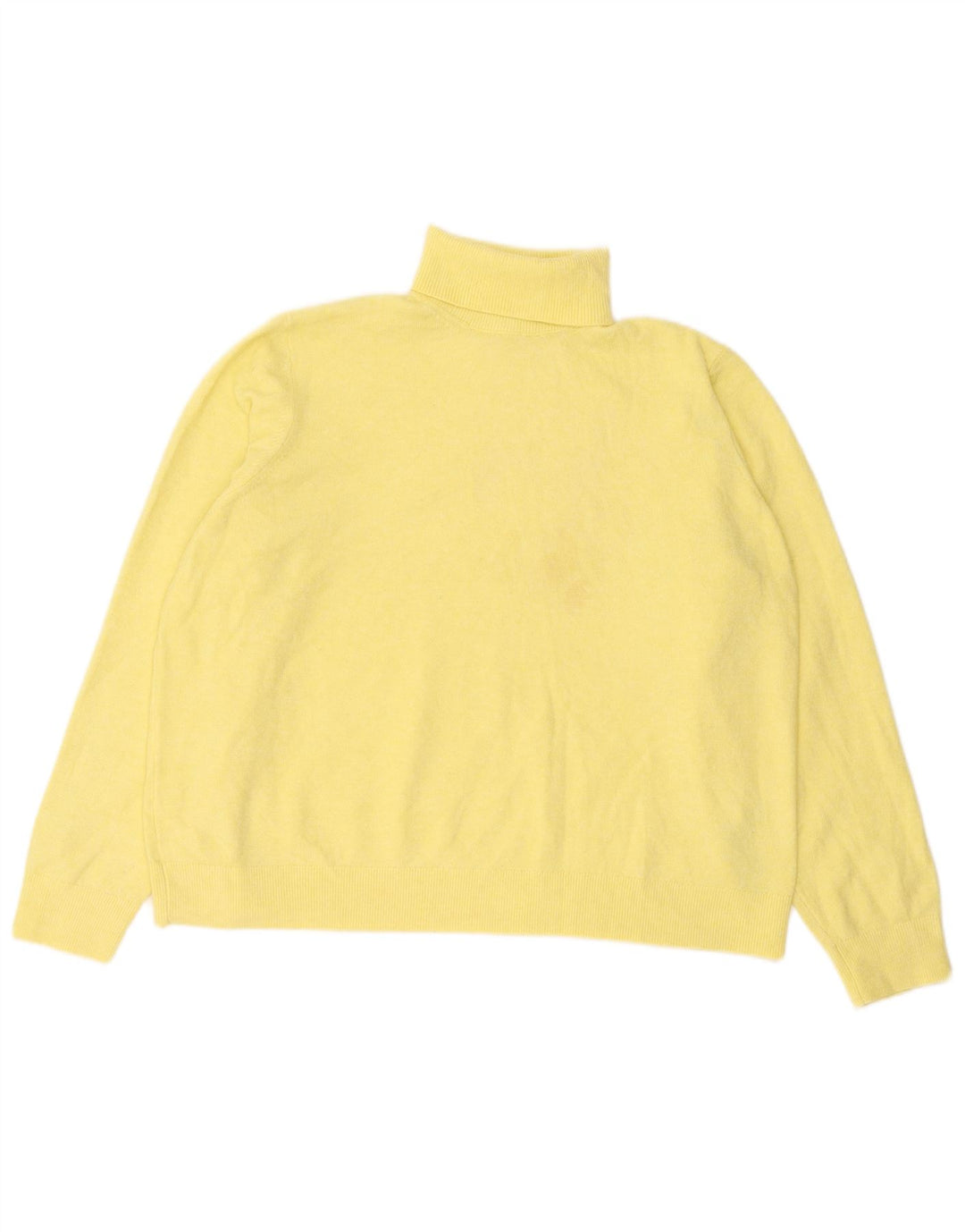 Marks & Spencer Damski sweter z golfem, UK 18 XL, żółty poliester
