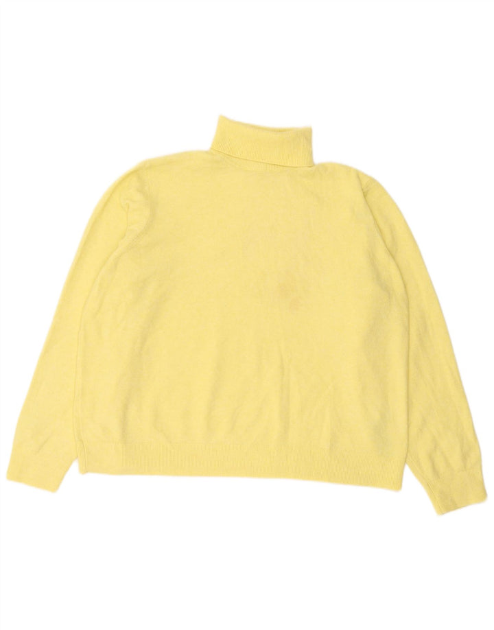 Marks & Spencer Damski sweter z golfem, UK 18 XL, żółty poliester