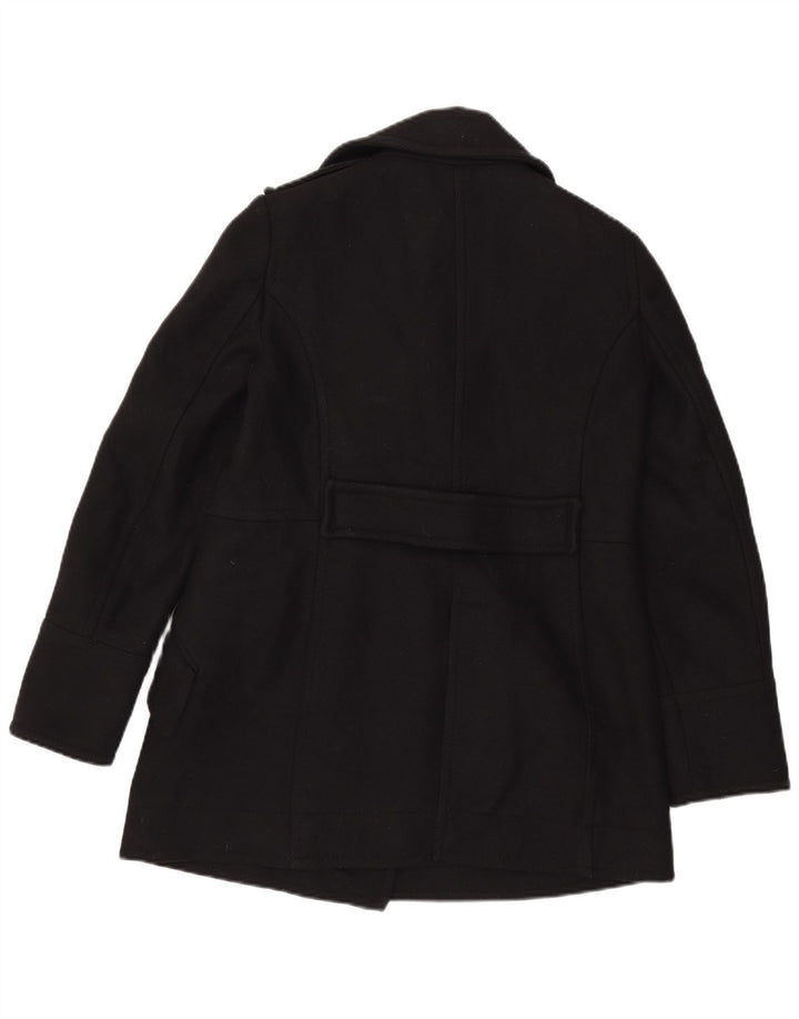 Vintage damski płaszcz grochowy UK 14 średni czarny