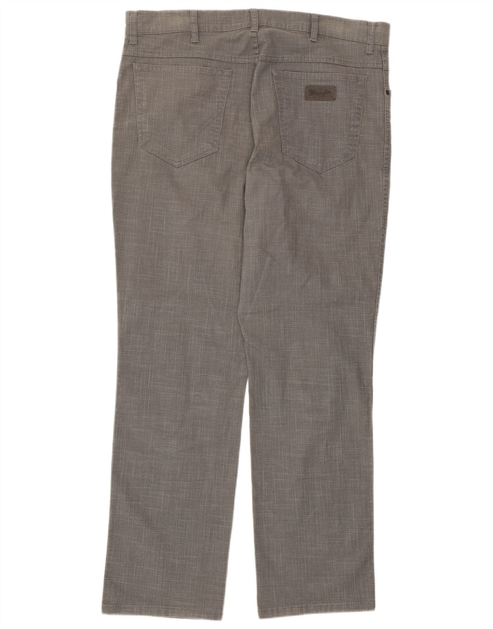 Męskie spodnie codzienne WRANGLER Texas Stretch Straight W38 L32 w szarą kratkę