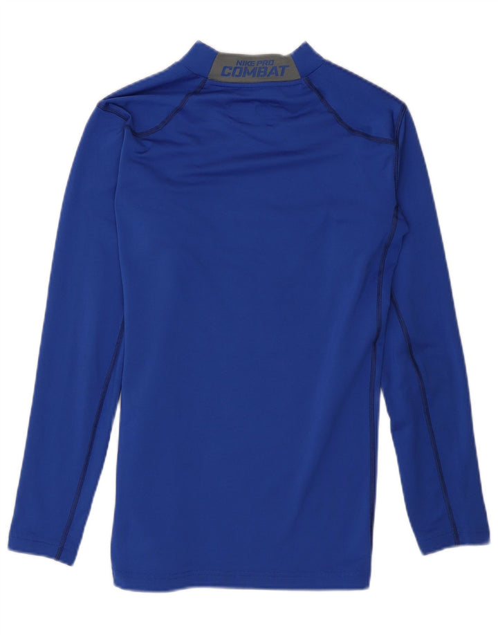 Męska koszulka Nike Dri Fit z długim rękawem, średnioniebieska, poliestrowa