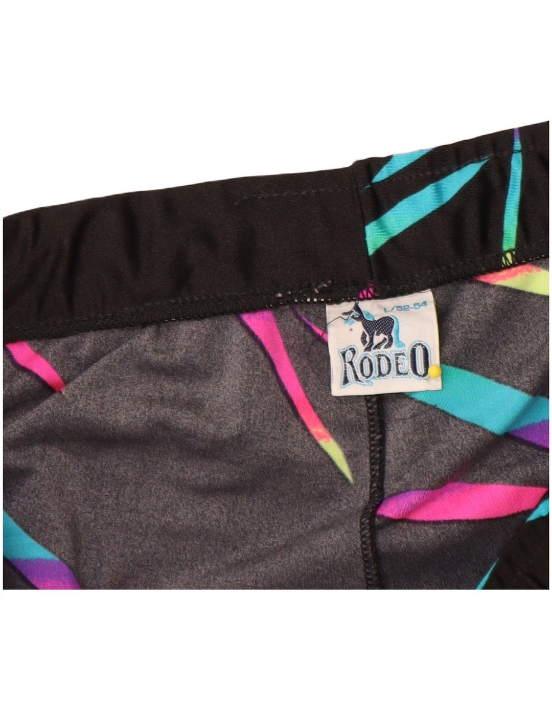 Legginsy damskie Rodeo UK 14, duże, nylonowe paski w kolorze czarnym
