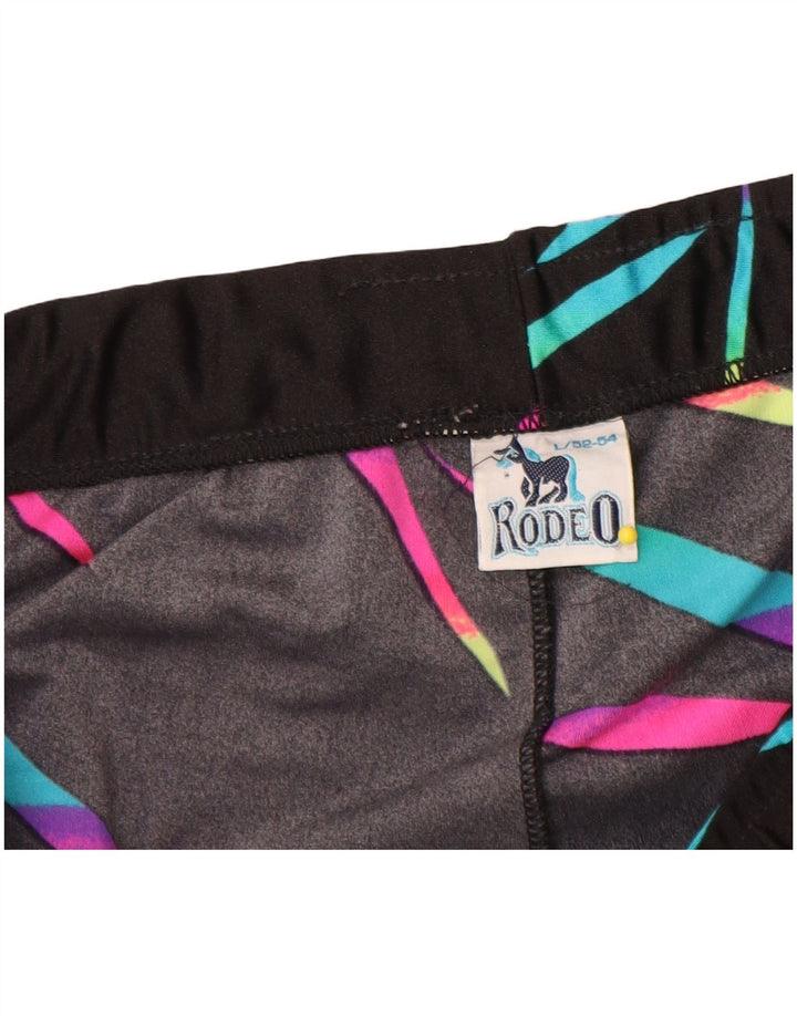 Legginsy damskie Rodeo UK 14, duże, nylonowe paski w kolorze czarnym