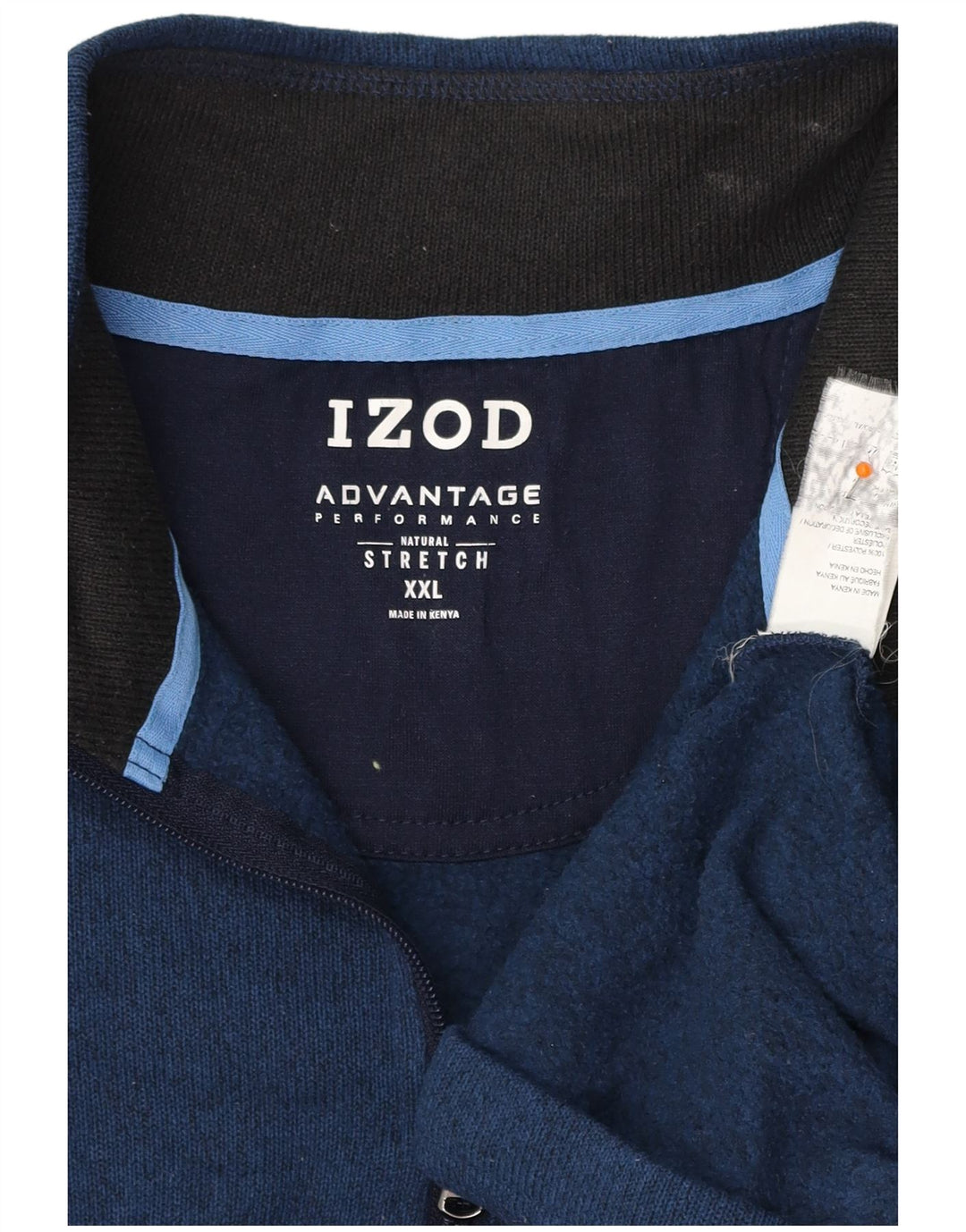 IZOD Męski sweter z zamkiem błyskawicznym, 2XL, granatowy, nakrapiany poliester