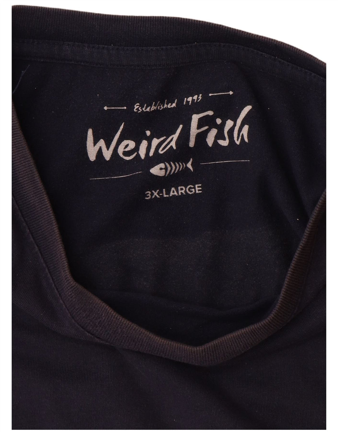 Męska koszulka graficzna WEIRD FISH Top 3XL, granatowa, bawełniana