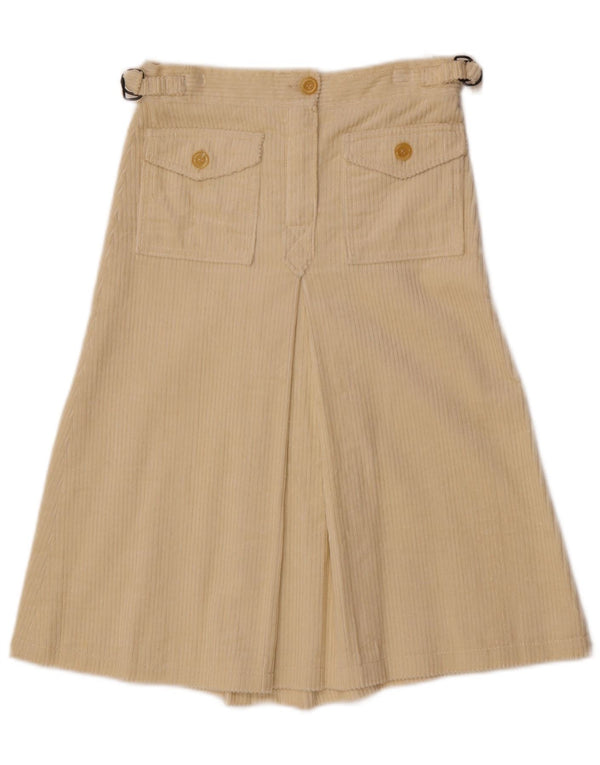 Vintage damska sztruksowa spódnica W26 mała w kolorze złamanej bieli