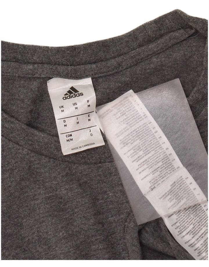 T-shirt męski ADIDAS Top średnioszary, bawełniany