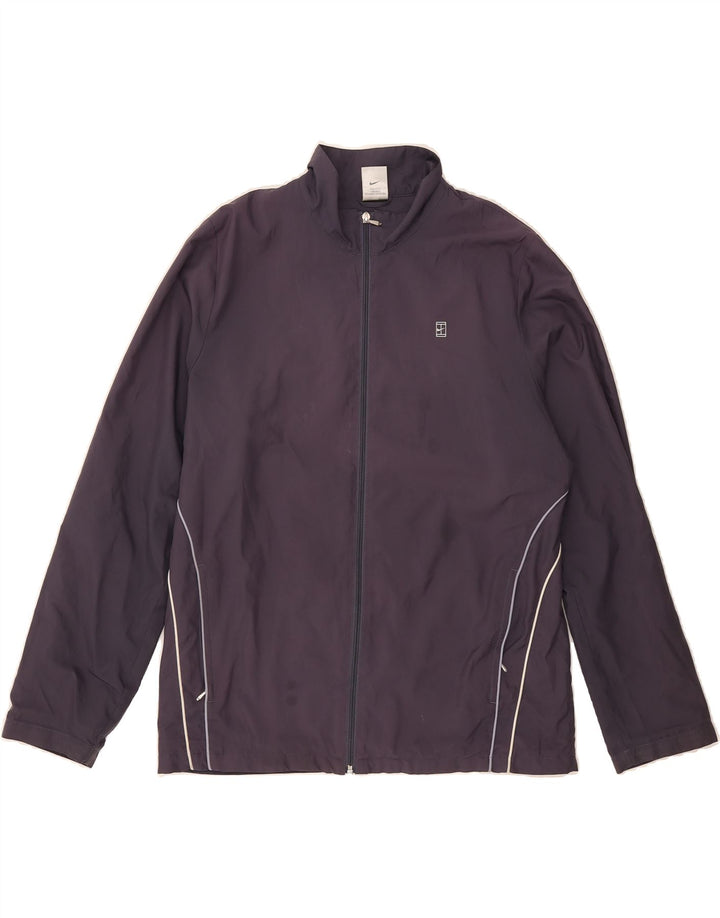 NIKE Womens Tracksuit Top Jacket UK 16/18 Large Navy Blue Polyester Vintage Nike and Second-Hand Nike from Messina Hembry 
