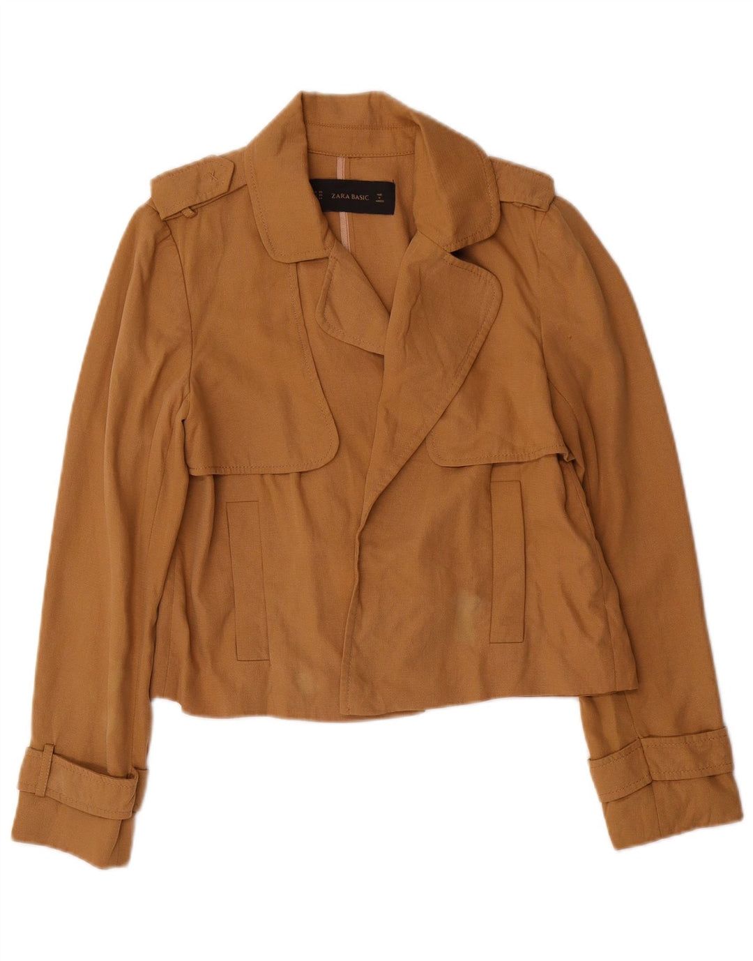 Damska marynarka oversize typu oversize z odkrytymi ramionami Zara UK 6 XS, brązowy Lyocell