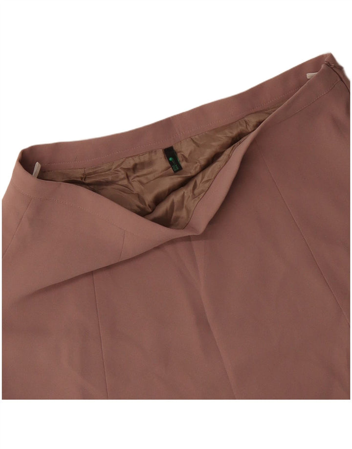 BENETTON Damska spódnica w kształcie litery A UK 14 duża W34 różowy kwiatowy poliester