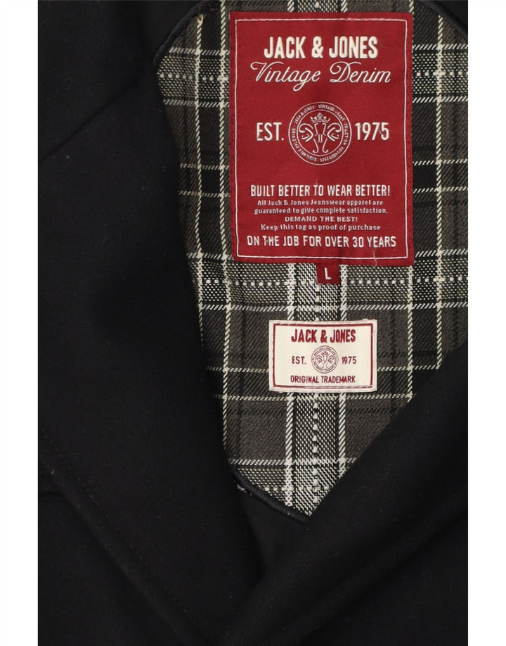 Płaszcz męski Jack & Jones w kolorze groszku UK 40, duży czarny