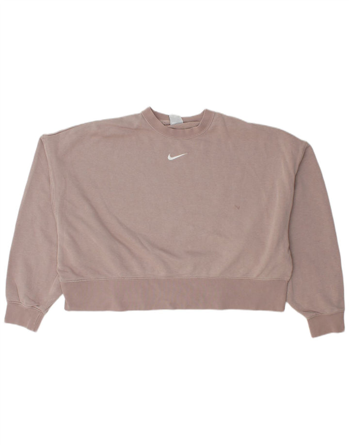 Damska bluza dresowa Nike Crop Oversize UK 14, średnia różowa bawełna