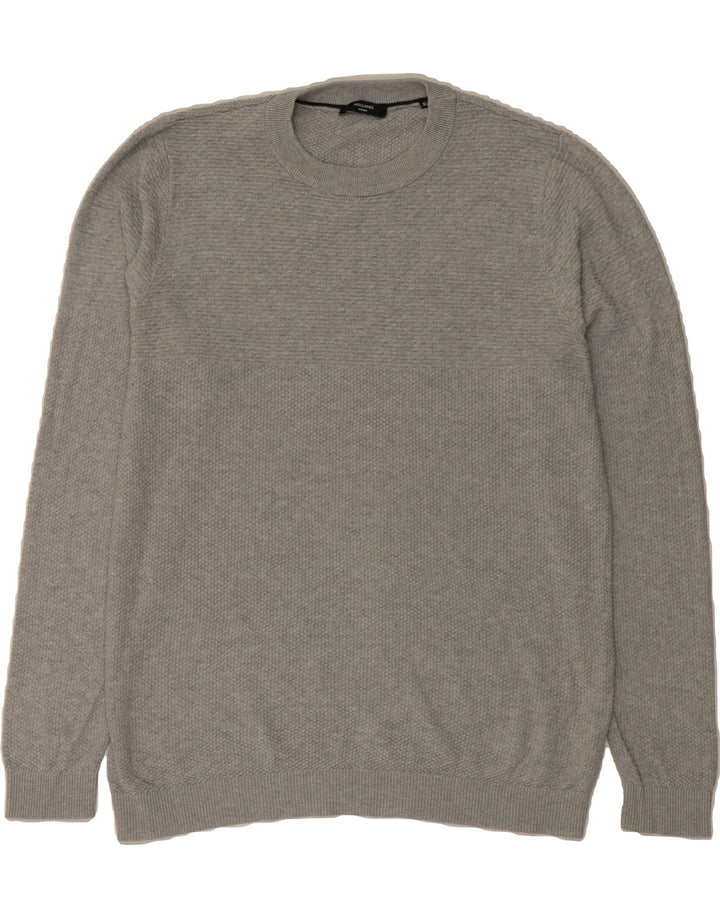 JACK & JONES Mens Crew Neck Jumper Sweater XL Grey Cotton Vintage Jack & Jones and Second-Hand Jack & Jones from Messina Hembry 