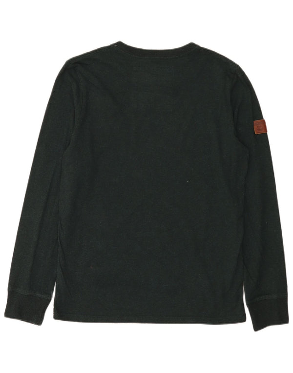 Męski graficzny top Superdry z długim rękawem XL, zielony, bawełniany