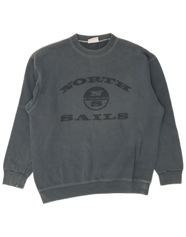 Męski sweter z grafiką North Sails, średni niebieski