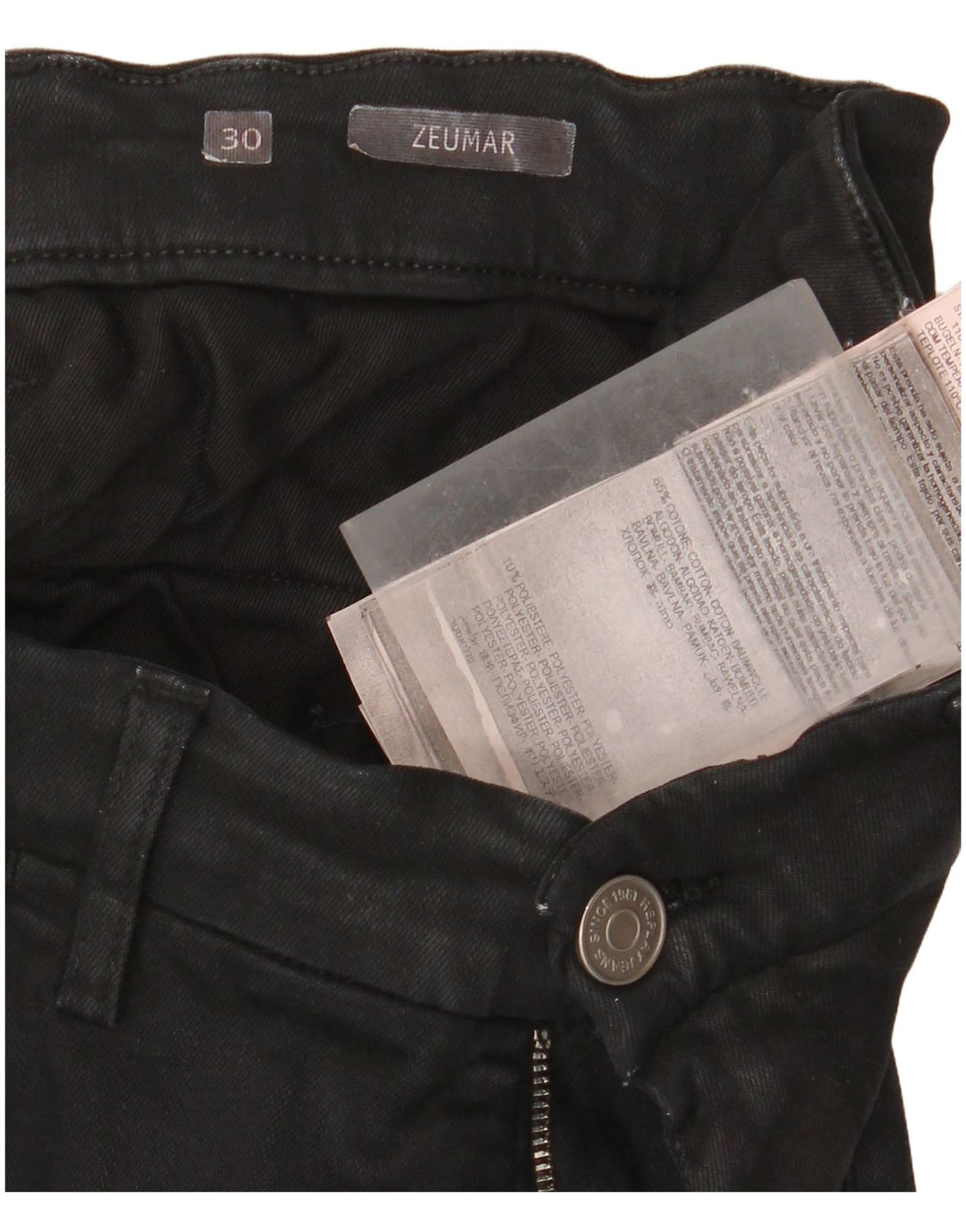 Spodnie damskie Replay Zeumar Slim Chino W30 L32 Czarne bawełniane