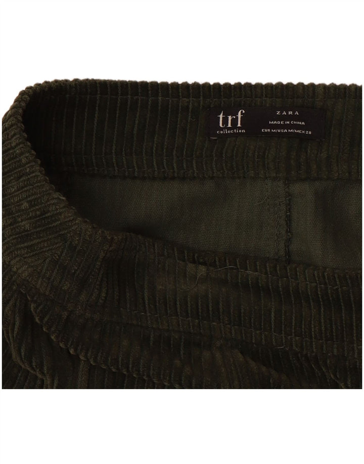 ZARA Womens Corduroy Skirt Medium W28  Green Cotton