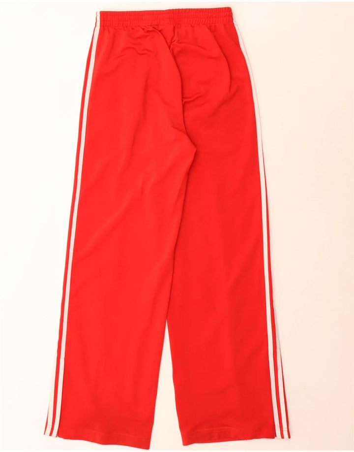 Damskie spodnie dresowe Adidas z szerokimi nogawkami UK 12, średni czerwony poliester