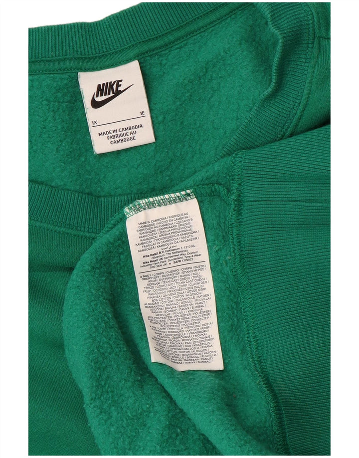 Męski sweter z kapturem NIKE XL, zielony, bawełniany
