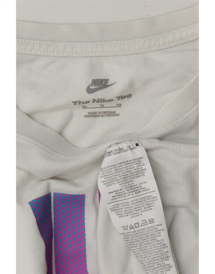 Męska koszulka z grafiką Nike, XL, biała, bawełniana