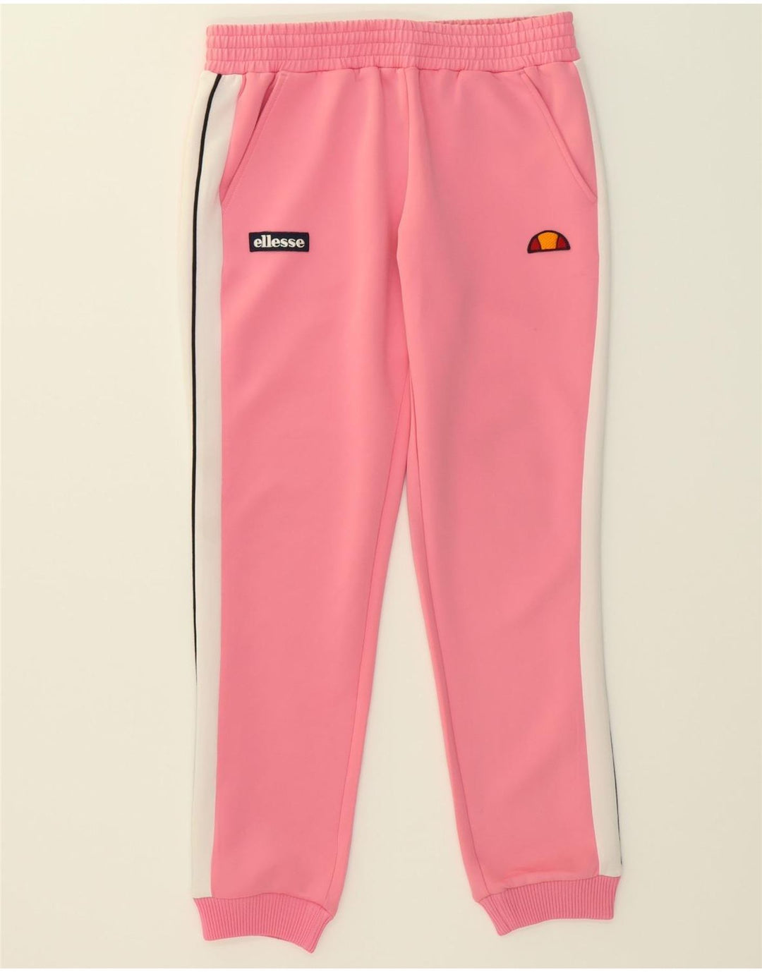 ELLESSE Womens Tracksuit Trousers Joggers EU 36 Small Pink Polyester Vintage Ellesse and Second-Hand Ellesse from Messina Hembry 