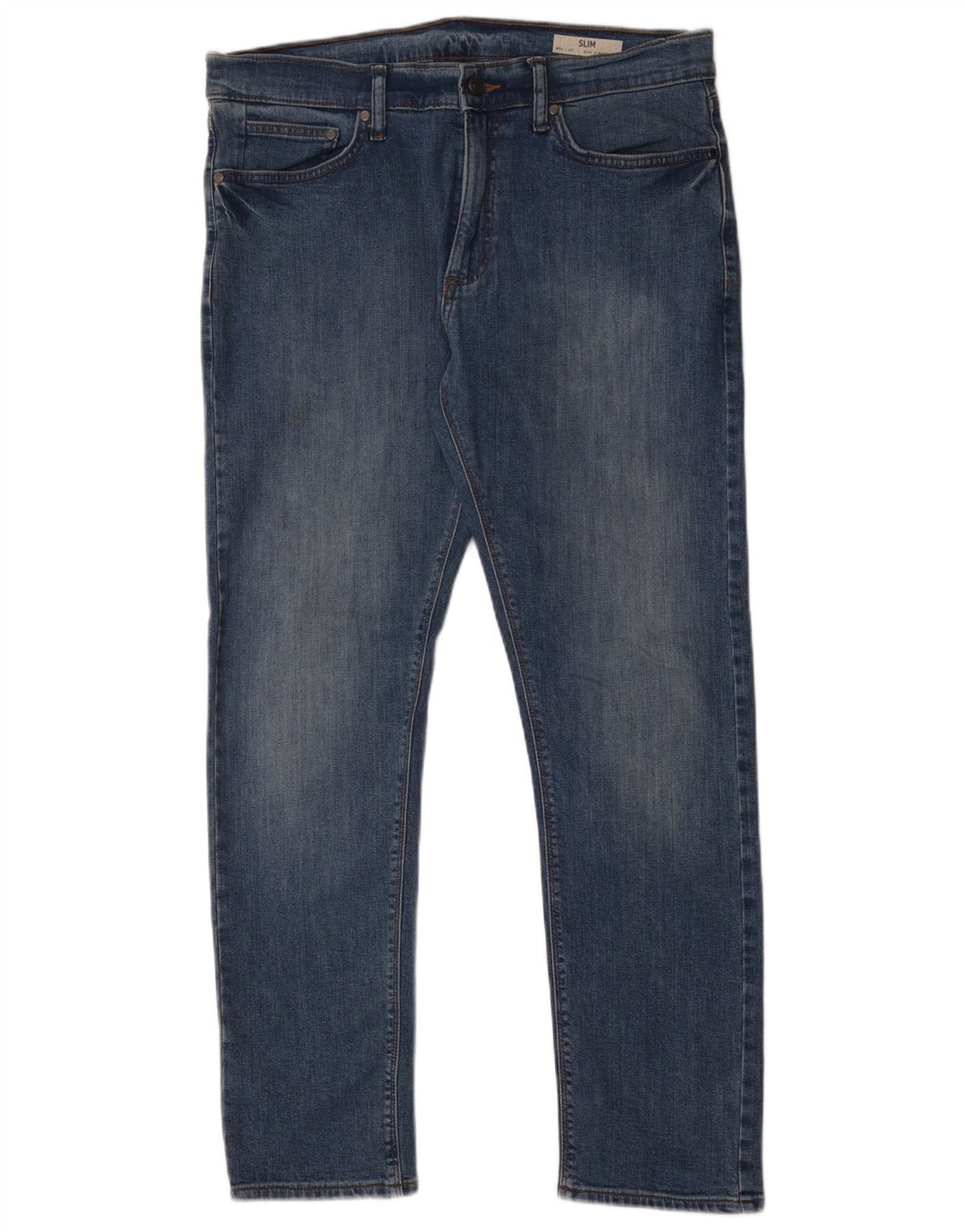Marks & Spencer Męskie jeansy slim W34 L31 Niebieskie bawełniane