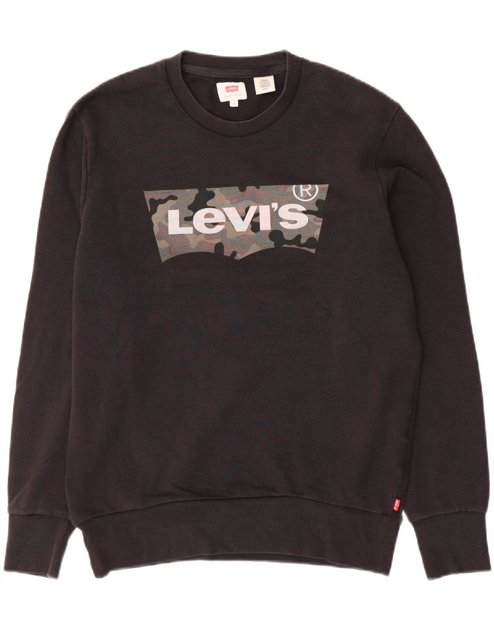 Męska bluza z grafiką Levi's, mała, czarna, bawełniana