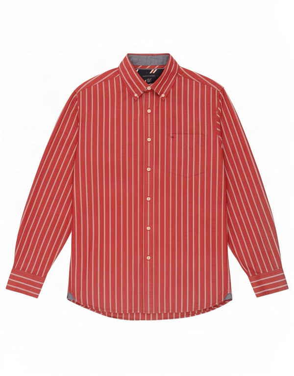 Koszula męska Tommy Hilfiger, bawełniana w średnie czerwone prążki